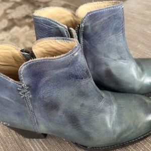 Ladies Bed|Stu Blue Leather Ankle Boots Size 10